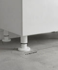 Cold Rolled Steel Adjustable Cabinet Leg For Leveling Base Units On Uneven Floors, 4.72 Inch Support with white finish