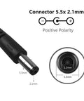 Close-up view of connector showing positive polarity for 24V Power Cord Replacement Charger Cable For Essential Oil Diffusers And Humidifiers Plug And Play AC To DC Adapter With Foldable Plug For 100Ml 120Ml 300Ml And 500Ml Diffusers Compatibility With Popular Models.