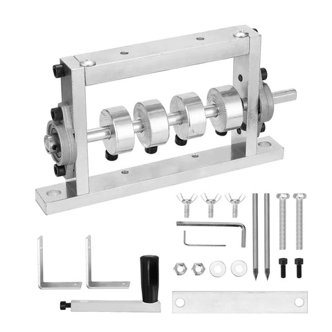 Heavy Duty Manual Wire Strippers Machine With Electric Drill Compatibility, showing metal rollers and adjustable parts for wire stripping.