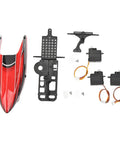 Heavy Duty Lightweight Servo Motor Upgrade For XK K110 RC Helicopter Slick Plastic Refit Parts including red body shell and servos.