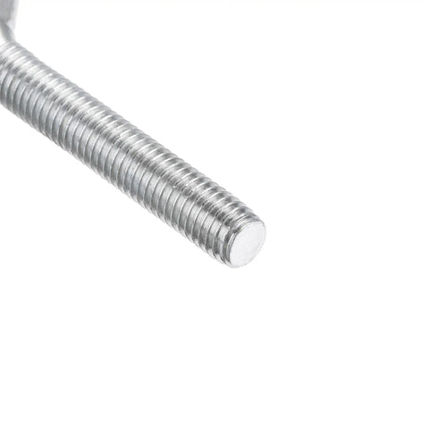 Close-up of Heavy Duty M8x50mm Eye Hooks Screws Kit, 5pc Carbon Steel Hanger Hardware With Hex Nuts For Metal Hooks, Wood Terminals, Eyelet Rings, Ring Hooks And Bolts Set.