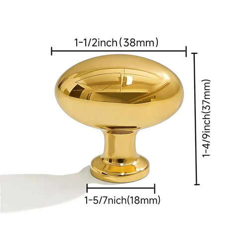 Unlacquered Brass Egg Cabinet Knobs Set One And A Half Inch Diameter Vintage Retro Old School Style For Kitchen Cabinets Bathroom Dressers And Cupboards Ten Pack Raw Brass Living Finish close-up
