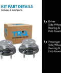 Two Piece Wheel Bearing And Hub Assembly Set For Driver Side And Passenger Side, DIY Friendly Install with kit box