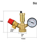 Brass Boiler Safety Group Kit With 6 Bar Pressure Relief Valve Air Vent And 10 Bar Gauge For Closed Heating Circuits