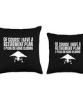 Funny Hang Glider Throw Pillow Art For Men And Women I Totally Have A Retirement Plan I Plan On Hang Gliding Gift Idea