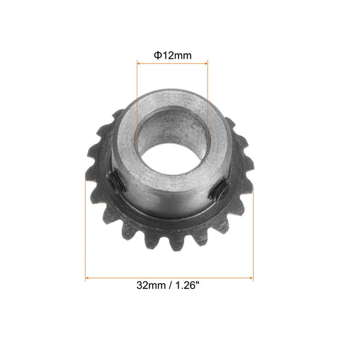 Two Piece Bevel Gear Set For Pro DIYers 1 To 1 1.5 Module 20 Teeth 12mm Shaft Hole 90 Degree Steering Gear Made From 45 Steel With M5 Fixing Holes For Precise Mechanical Rotation And DIY Projects
