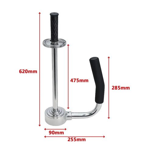 Manual Pallet Stretch Film Dispenser With Built In Cutter And Film Holder Handy Easy Assembly Adjustable For Multiple Roll Sizes Durable Shrink Wrap Tool For Fast Secure Pallet Wrapping, chrome steel, 620mm