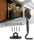 Heavy Duty Stainless Steel Latch Lock for Barn Doors and Sheds Sliding Door Hardware with screws and black finish