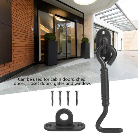 Heavy Duty Stainless Steel Latch Lock for Barn Doors and Sheds Sliding Door Hardware with screws and black finish