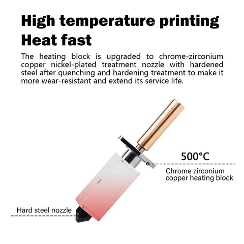P1P P1S Hotend Assembly Extruder Printhead Kit For Bambu Lab 3D Printer with hardened steel nozzle and heat-resistant block
