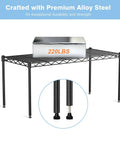 One Tier Wire Shelf Rack 30 Inch Wide By 14 Inch Deep By 17 Inch High Adjustable Metal Wire Shelving Unit for storage.