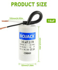 16uF 250V AC CBB60 Motor Run Capacitor 2 Wire For AC Motors Blower Air Conditioner Refrigerator And Air Compressor Replacement Part