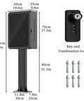 Built Dang Tough Steel EV Charger Lock Box dimensions with key and combination lock for weatherproof protection.