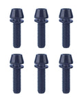 Front view of Beefy Titanium M5x18mm Allen Hex Bolts Set, 6 Pack With Washers, TC4 Titanium Alloy, anti-corrosion, black finish.