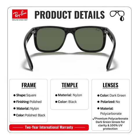 Square Frame Sunglasses For Men Non-Polarized Dark Green Lenses, Modern Edge Design, Durable Frame, Product Details