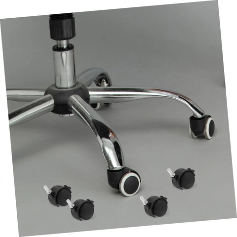 6 Heavy Duty Swivel Caster Wheels with Brake for Laundry Carts & Small Furniture Durable & Easy Spin Replacement Wheels for Home Use beside chair base.