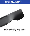 Close-up of 2 Pack High Lift Mower Blades For 42 Inch Decks Fits Craftsman Husqvarna Poulan made of heavy duty metal.