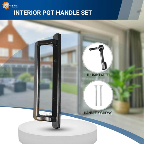 10 Inch Interior Sliding Door Handle For Glass Patio Doors Replacement With 3-7/8 Inch Hole Spacing, Beefed-Up Diecast Construction