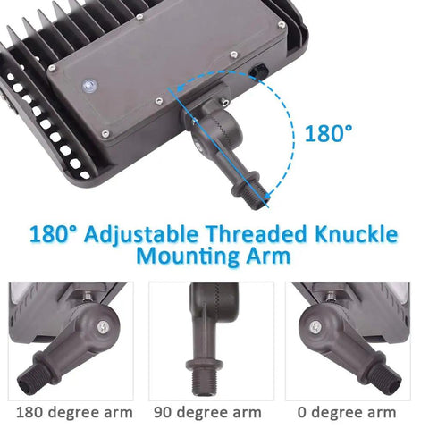 Powerful 100W LED Flood Light Outdoor 14000LM IP65 Waterproof with 180 Degree Adjustable Knuckle Mount 5000K Daylight