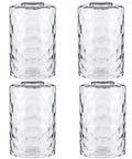 Hammered Glass Cylinder Shade Replacement For Wall Sconce Vanity Pendant Lights, 3.6 Inch Diameter X 6 Inch Height, 4 Pack
