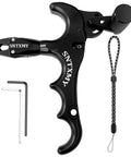 360 Degree Rotatable Thumb Bow Release For Compound Bow Archery Release Trigger With Automatic Jaw Closure 4 Finger Black Bow Release