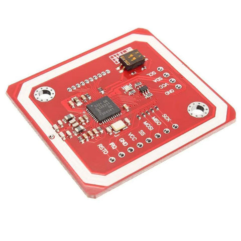 PN532 NFC RFID Module V3 Kit With I2C SPI And HSU Interfaces for Arduino And Raspberry Pi, circuit board, red color, close-up