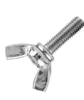 Close-up of Five Pack M5 Wing Screws 304 Stainless Steel Butterfly Bolts Kit for Industrial and Home Appliance Assembly with machine thread