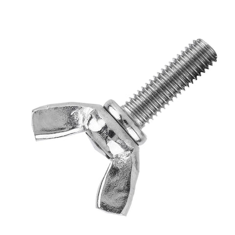 Close-up of Five Pack M5 Wing Screws 304 Stainless Steel Butterfly Bolts Kit for Industrial and Home Appliance Assembly with machine thread