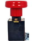 XYZIL Electric Pallet Jack Emergency Stop Switch 1115-510008-00 For EP Big Joe Ez30 E30 D40 Ez40 Models side view of red push button switch.