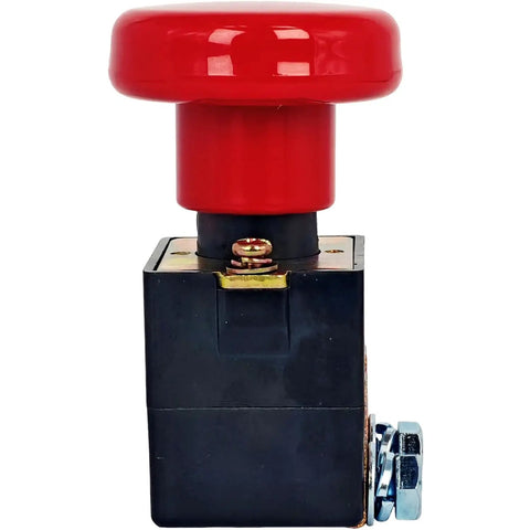XYZIL Electric Pallet Jack Emergency Stop Switch 1115-510008-00 For EP Big Joe Ez30 E30 D40 Ez40 Models side view of red push button switch.