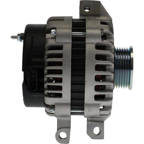 Side view of New Replacement Alternator For Chevy Trailblazer 2002 2003 2004 2005 4.2L 6 Cylinder SUV, PM Series Drop In Fit