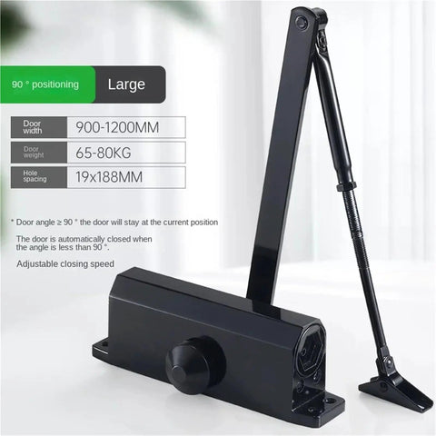 Adjustable Door Closer Kit For 25 To 85 Kg Doors With Quiet Soft Closing Aluminum Alloy Body, fits 600-1200 mm doors
