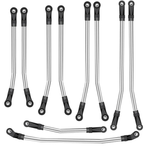 313mm And 324mm Metal Link Set Steering Rod Kit With Nylon End Caps For 1x10 RC Crawler Upgrade Stainless Steel Build