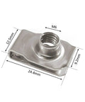 10 Pieces Stainless Steel U Type Clips With Bolts M4 M5 M6 M8 M10 Assorted Thread Sizes Automotive Retaining Fastener Kit For Trim Bumper Undertray And Panel, M6 clip
