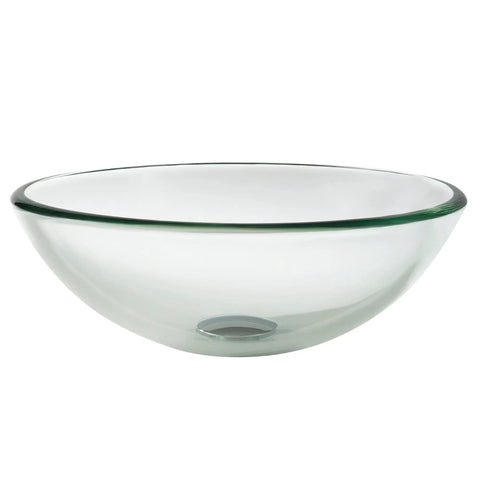 Round Clear Glass Vessel Bathroom Sink 14 Inch Above Counter For A Clean Modern Vibe With Universal Design Easy Clean Interior