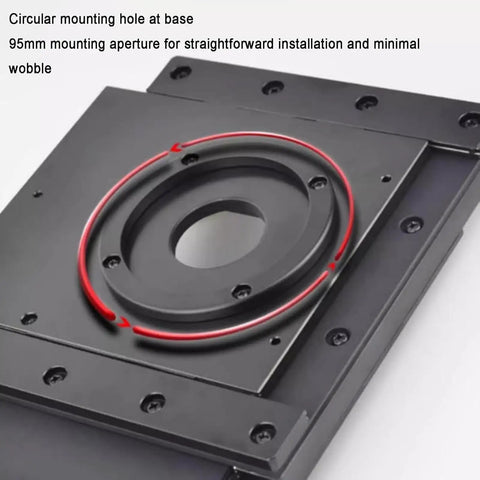 Manual Gliding Stage For Microscopes With XY Travel Pro Grade Slide Table, showing circular mounting hole and 95mm aperture.