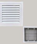 Heavy Duty Louvered Access Panel With Tight Mesh Screen shows aluminum construction for attic and utility coverage.