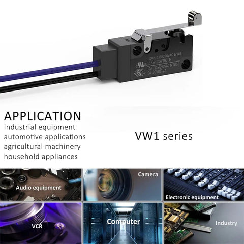 Hinge Lever Waterproof Momentary Push Button Micro Switch 1NO Snap Action Mini Switch 2 Pins 30cm Wire Lead For Arduino Projects