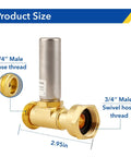 Water Hammer Arrestor Set for Washing Machines, Quiet Pipe Noise Reduction, 2 Pack, Three Quarters Inch Fittings, Premium Space Saving Compact Design, Multi Directional Install, Extends Pipe Life brass arrestor with 3/4-inch male hose threads