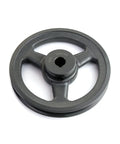 QWORK AK6158 single-groove cast-iron V-belt pulley, 5.95 in OD, 5/8 in bore, gray, front view