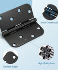 4x4 Matte Black Exterior Door Hinges for Exterior Doors Heavy Duty Metal Hardware with Rust Resistant Finish Easy No Fuss Quick Install 12 Pack Set Included, solid construction