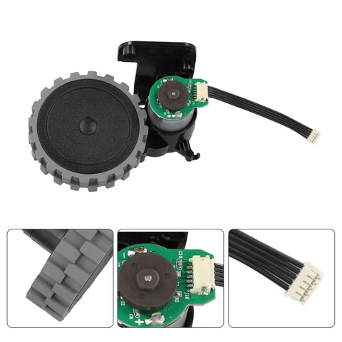 Close-up of Left And Right Traveling Wheel Replacement For X6 X8 Robot Vacuum Cleaners with plug and play direct fit