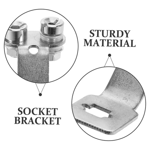 Close-up of Multi Functional Wall Mount Bracket For Fencing Foil Display And Training Gear with socket and sturdy material.