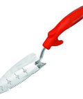 ComfortGEL Transplanter With Serrated Two And A Half Inch Blade, Anti Slip Thumb Riser, Finger Guard, And One Piece Construction, Red Garden Tool