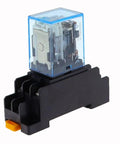 Beefy 220 240V AC Power Relay 10A 8 Pin DPDT Coil With Socket Base For DC 110V Control, Heavy Duty Industrial Relay For Home Projects And Automation, LY2NJ Style Replacement, blue cube relay in black socket base