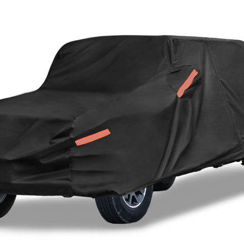 Jeep Gladiator JT Truck Car Cover 2020 2024 Outdoor Waterproof Shield Sun Rain Dust Wind Snow Black Heavy Duty With Reflective Bars