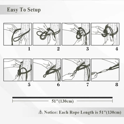 Step-by-step setup of 400 Lb Capacity Portable Camping Hammock With Quick Setup Under 3 Minutes, Heavy Duty 210D Nylon Taffeta