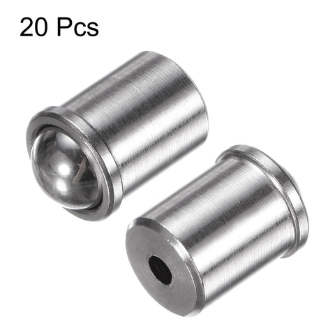 Heavy Duty 304 Stainless Ball Spring Plungers Precision Cabinet Latches Rock Solid Door Catches set of 20 pieces in silver metal finish.