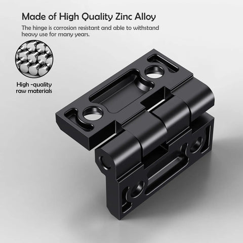Built Like A Tank Heavy Duty Butt Hinge Set Of Two In Classic Black Zinc Alloy Closet Cabinet Door Hardware close-up view