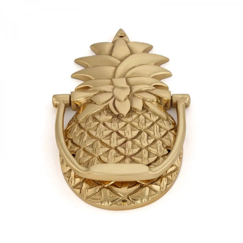 8 Inch Solid Brass Pineapple Door Knocker With Mounting Hardware Dope Front Door Accessory Premium Finish Durable Brass Construction